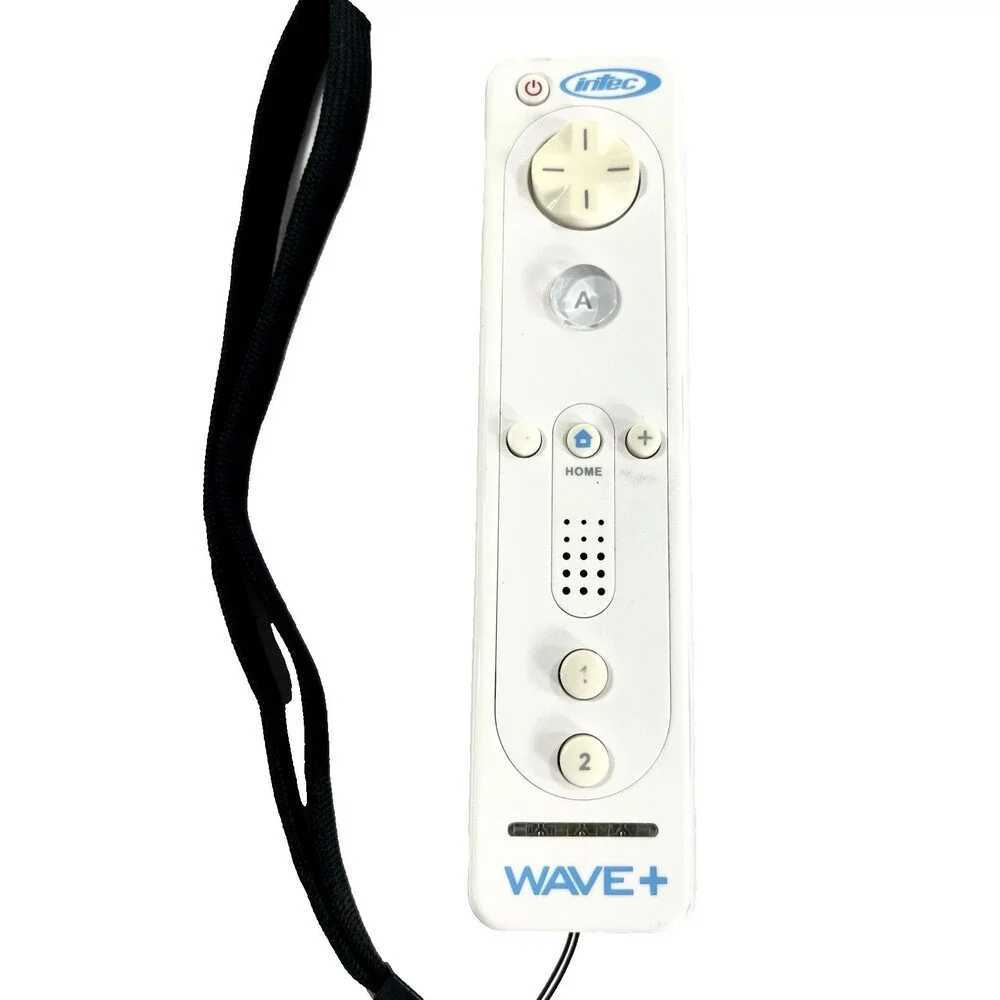 Intec Wave+ Nintendo Wii White & Blue Controller with Wrist Strap Tested